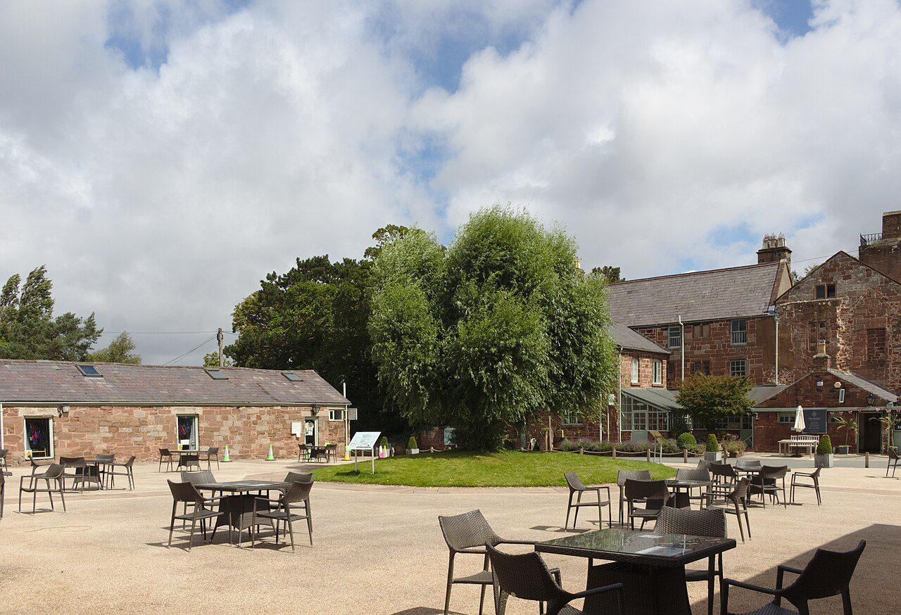 The courtyard at Brimstage Hall on the Wirral, where the farm and shops are