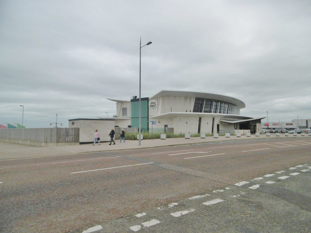 The white curved building of Bubbles World of Play on the New Brighton seafront