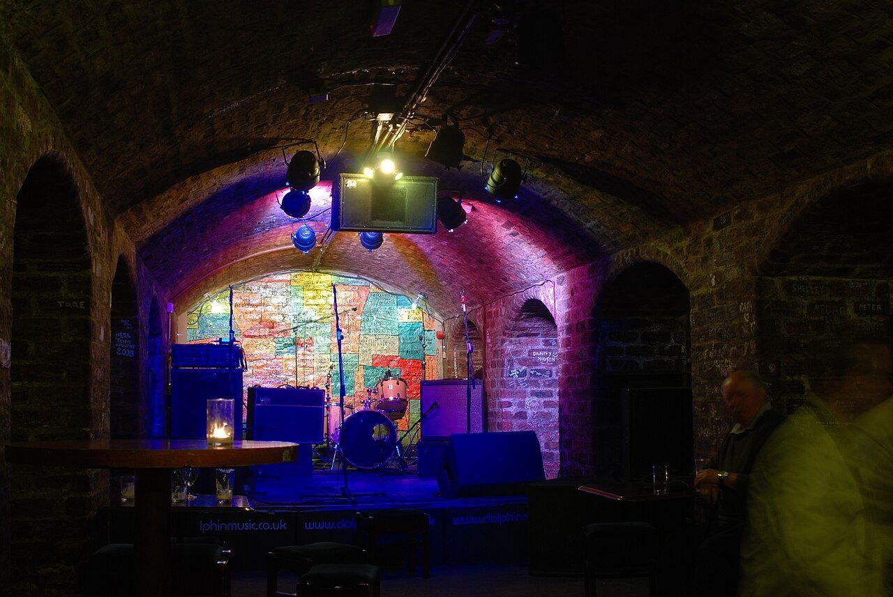 The stage inside the Cavern Club on Mathew Street