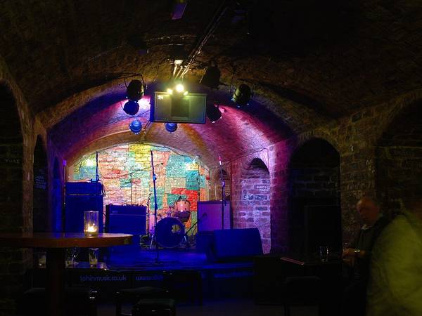 The stage inside the Cavern Club on Mathew Street