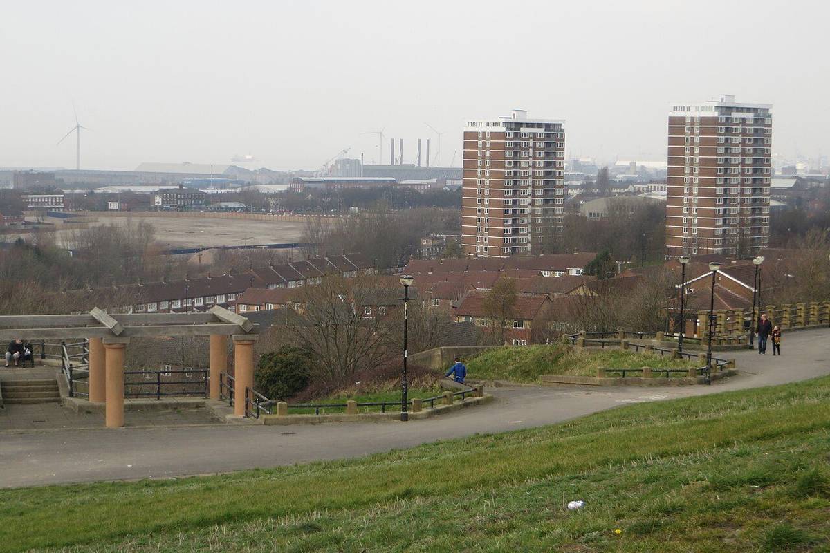 Looking across Everton Park towards the city