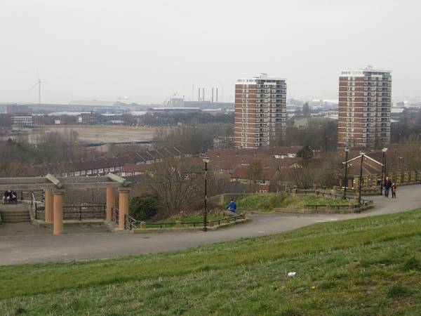 Looking across Everton Park towards the city