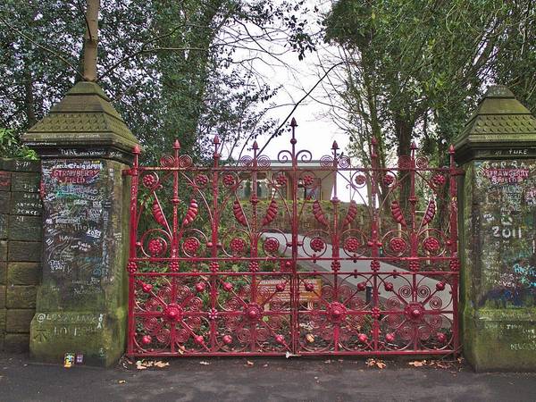 The red gates of Strawberry Field on Beaconsfield Road